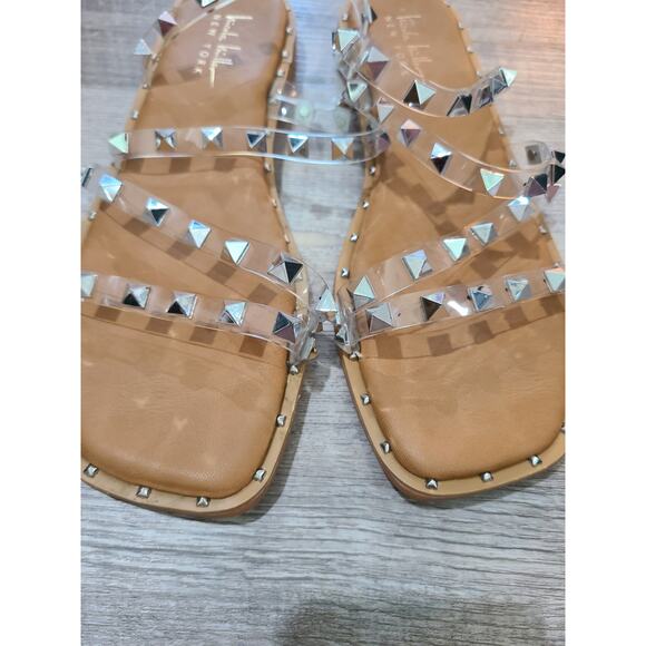 Nicole Miller New York size 7.5 womens clear pvc and studded sandals - Picture 3 of 7